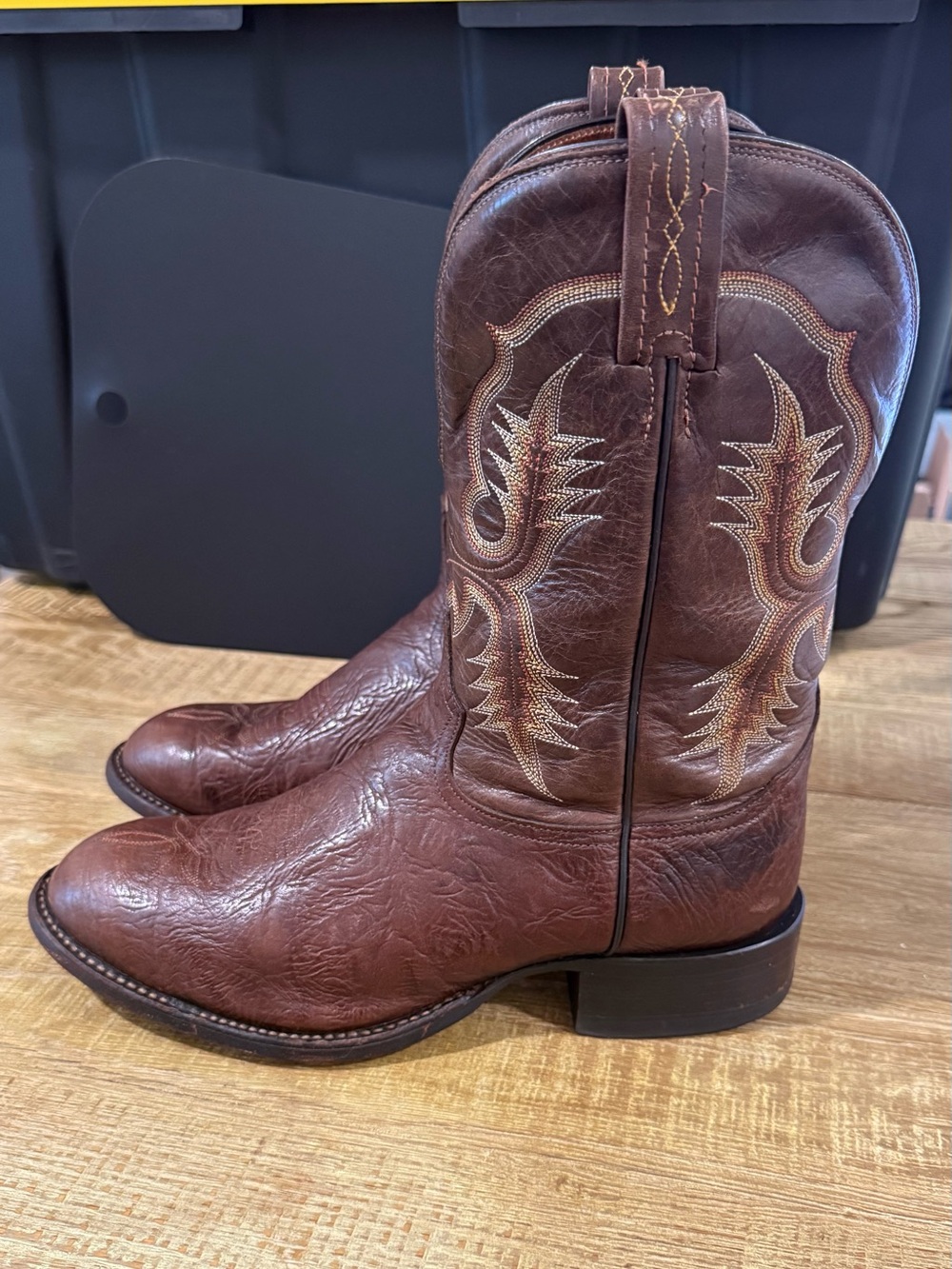 Tony Lama | Made in the USA Brown Shoulder Leather Roper Boots CT2032 | 9EE